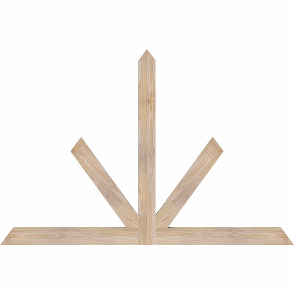 Ekena Millwork Saratoga Smooth Timber Gable Bracket, Douglas Fir, 60"W x 40"H x 1 1/2"D x 3 1/2"F, 16/12 Pitch GBW060X40X0204SAR00SDF - main
